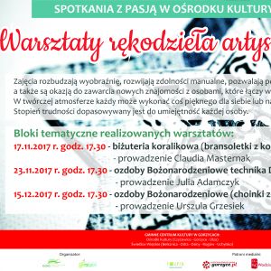 Warsztaty rękodzieła artystycznego w Ośrodku Kultury w Olzie.