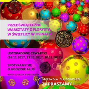 Warsztaty florystyczne dla dorosłych w Świetlicy Wiejskiej w Osinach.