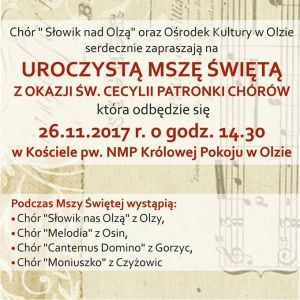 Uroczysta Msza św. z okazji Św. Cecylii w Olzie