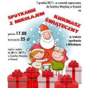 Spotkanie z Mikołajem w Świetlicy w Osinach.