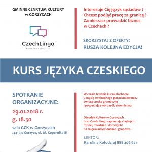 Kurs Języka Czeskiego - spotkanie organizacyjne w Ośrodku Kultury w Gorzycach.