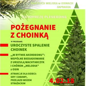 "Pożegnanie z choinką" w Świetlicy Wiejskiej w Osinach.