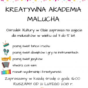 Kreatywna Akademia Malucha w Ośrodku Kultury w Olzie !