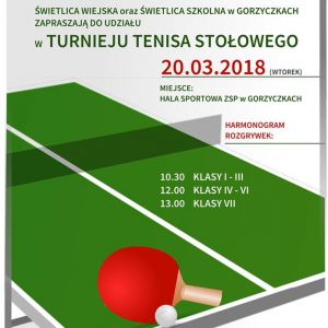 Turniej tenisa stołowego dla dzieci i młodzieży.